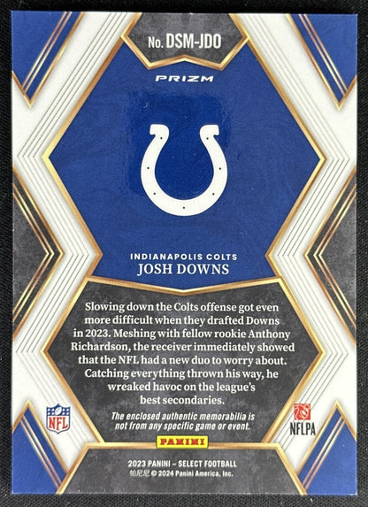 Josh Downs 2023 Panini Select Draft Selections Memorabilia Red Prizm Colts