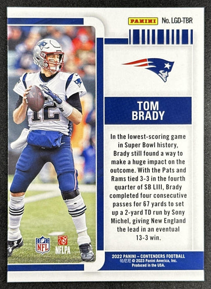 Tom Brady 2022 Panini Green Contenders Legendary Patriots