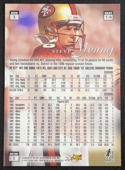 Steve Young 1997 Fleer Flair Showcase Row 1 Grace 49ers
