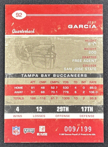 Jeff Garcia 2007 Playoff Contenders Ticket /199 Buccaneers