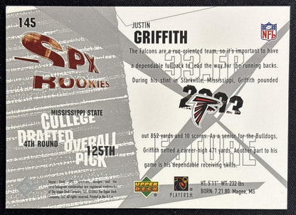Justin Griffith 2003 SPx /1500 Falcons back