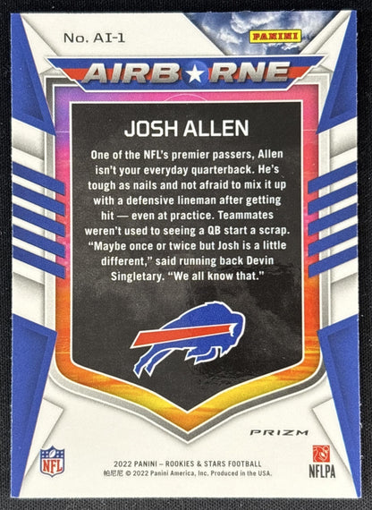 Josh Allen 2022 Panini Rookies & Stars Airborne Red Plaid Bills back