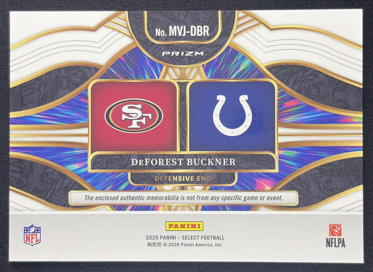 DeForest Buckner 2025 Panini Select Multiverse Jerseys Red Prizm 49ers Colts