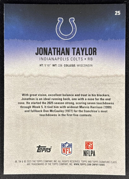 Jonathan Taylor 2025 Topps Signature Class Chrome Veteran Colts Sports Trading Cards