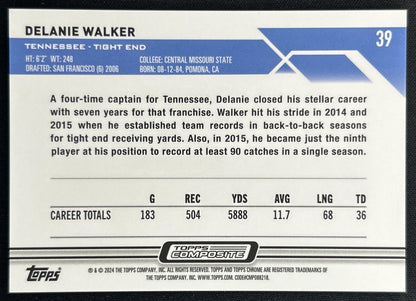 Delanie Walker 2023 Topps Composite Chrome Aqua Lava Refractor /175 Titans
