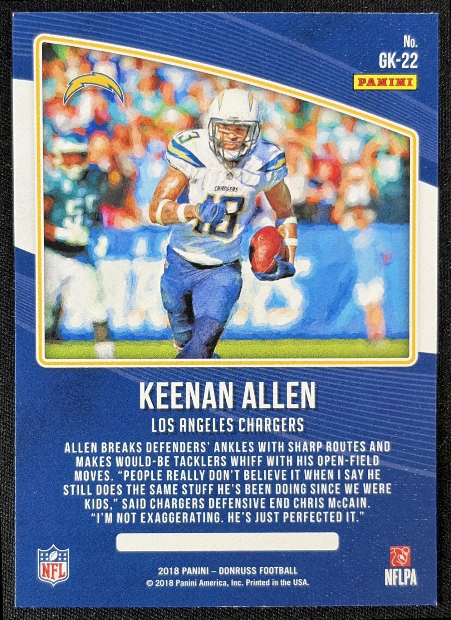 Keenan Allen 2018 Panini Donruss Gridiron Kings Chargers
