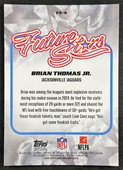 Brian Thomas Jr. 2025 Topps Chrome Future Stars Jaguars Sports Trading Cards