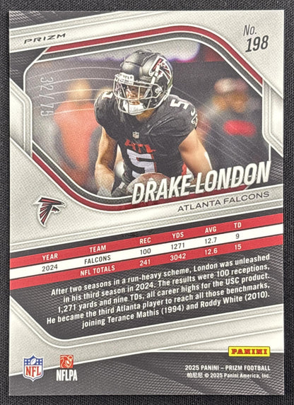 Drake London 2025 Panini Prizm Green Scope /75 Falcons