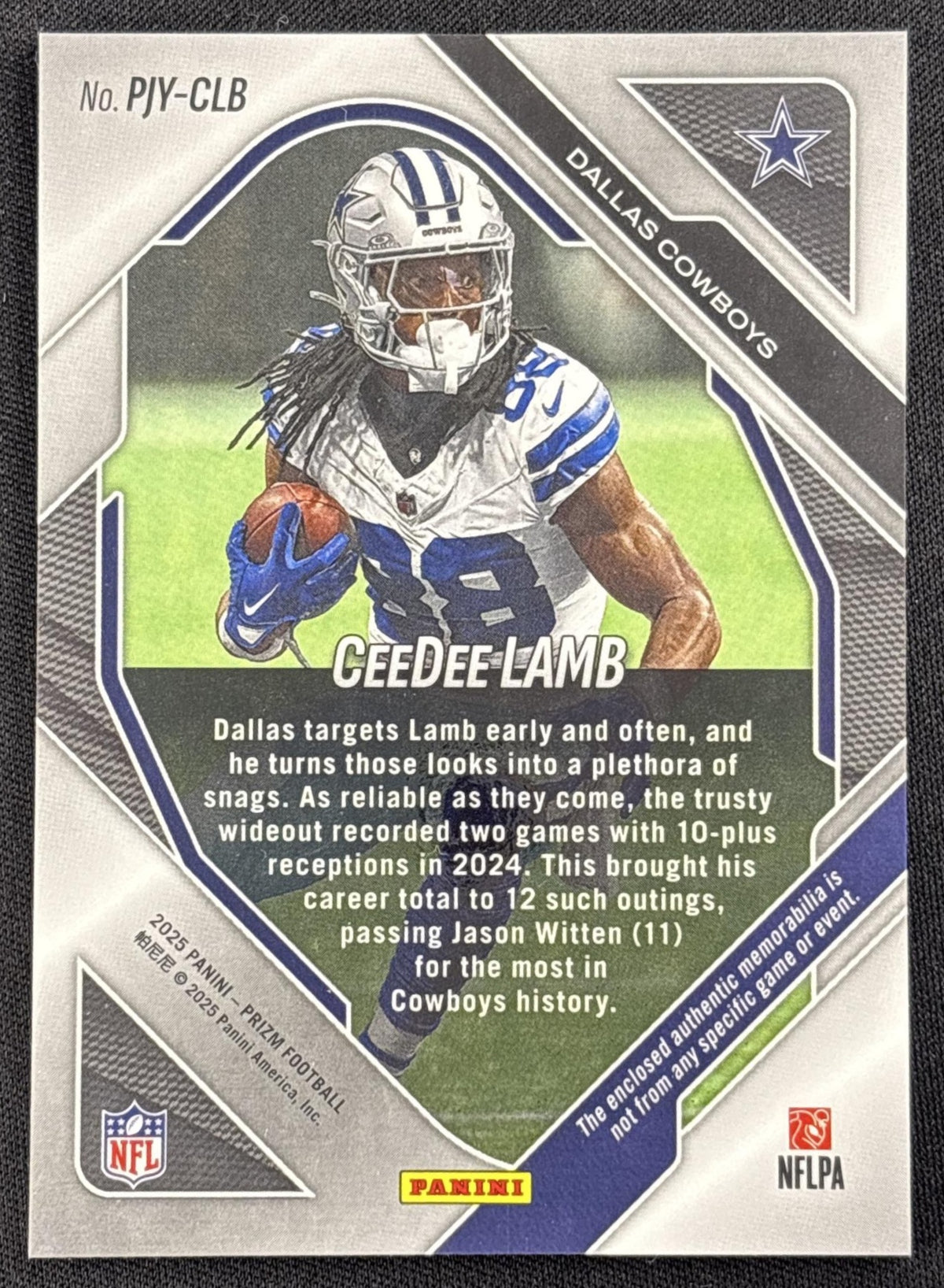 CeeDee Lamb 2025 Panini Prizm Premier Jerseys Cowboys