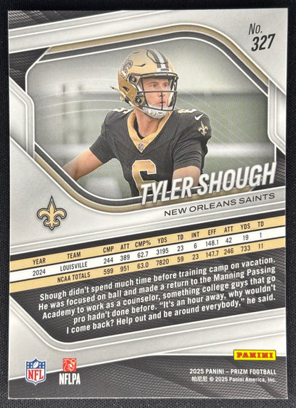 Tyler Shough 2025 Prizm Saints Sports Trading Card