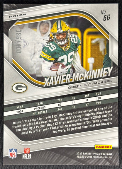 Xavier McKinney 2025 Prizm Pandora /400 Packers Sports Trading Cards