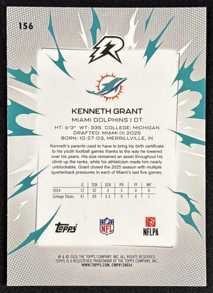 Kenneth Grant 2025 Topps Resurgence Dolphins