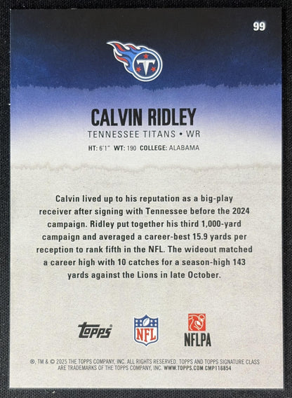 Calvin Ridley 2025 Topps Signature Class Veteran Blue & Yellow Foil Titans Sports Trading Cards