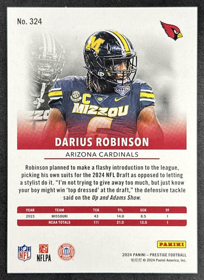 Darius Robinson 2024 Panini Prestige Blue Premium Xtra Points /299 Cardinals Sports Trading Card