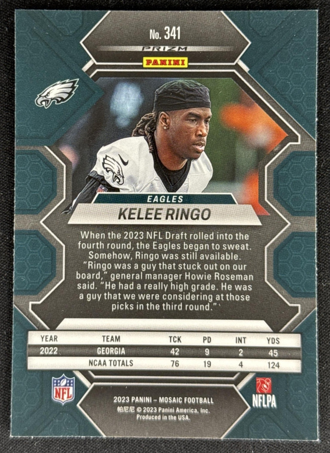 Kelee Ringo 2023 Panini Mosaic Green Mosaic Eagles Sports Trading Card