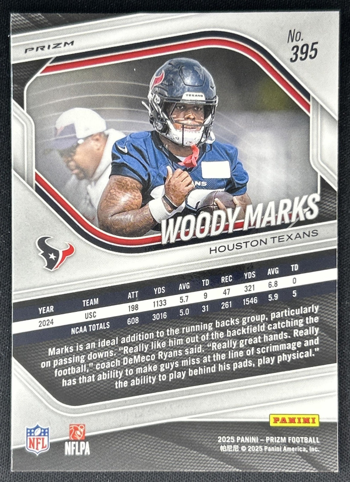 Woody Marks 2025 Panini Prizm White Disco Texans