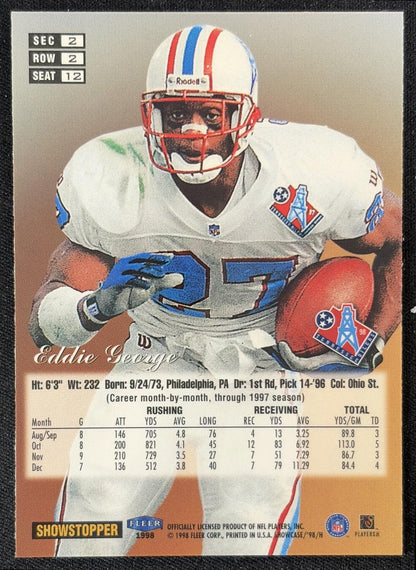 Eddie George 1998 Fleer Flair Showcase Row 2 Style