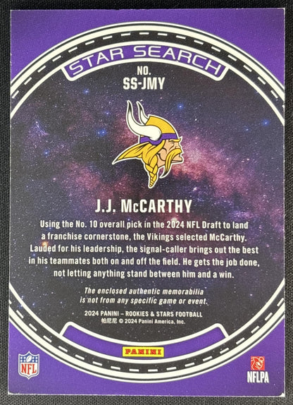 J.J. McCarthy 2024 Panini Rookies & Stars Star Search Vikings