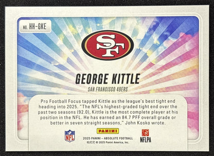 George Kittle 2025 Panini Absolute Hog Heaven Spectrum Blue /50 49ers Sports Trading Card