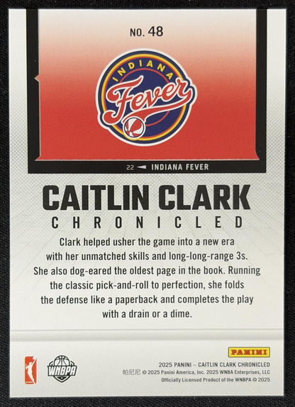 Caitlin Clark 2025 Panini Chronicled WNBA Fever 48 Sports Trading Card