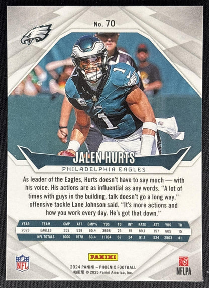 Jalen Hurts 2024 Panini Phoenix Hyper Eagles Sports Trading Cards