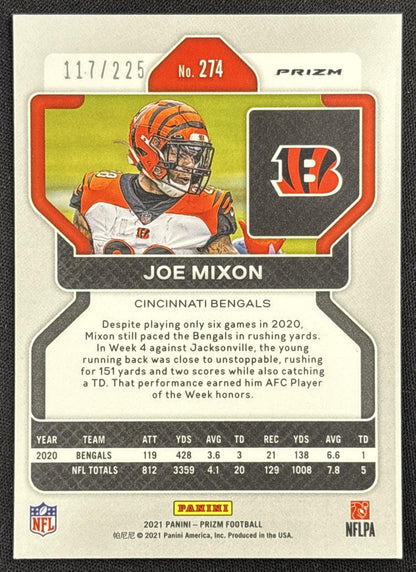 Joe Mixon 2021 Panini Prizm Purple Ice /225 Bengals