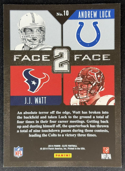 Andrew Luck J.J. Watt 2014 Panini Elite Face 2 Silver - Back