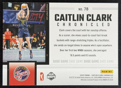 Caitlin Clark 2025 Panini Chronicled Shoe Game Red Holo Fever 78
