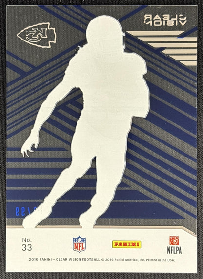 Charcandrick West Jamaal Charles 2016 Panini Clear Vision Heirs Blue /99 Chiefs back