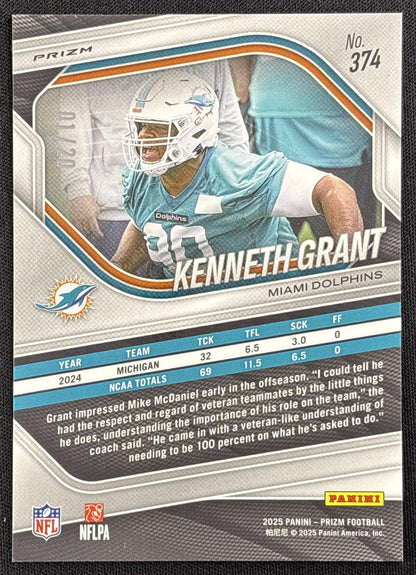 Kenneth Grant 2025 Panini Prizm Choice Red /20 Dolphins