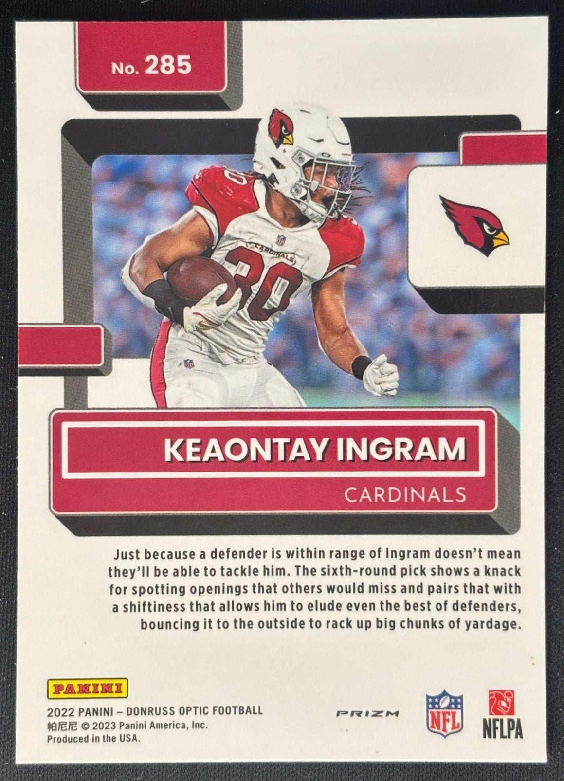 Keaontay Ingram 2022 Donruss Optic Stars Cardinals Sports Trading Cards
