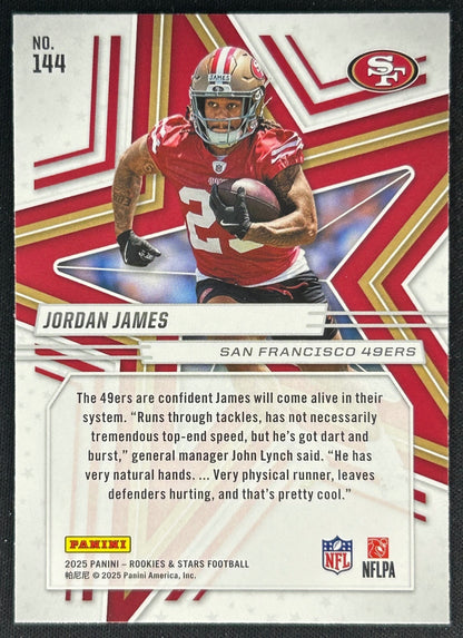 Jordan James 2025 Panini Rookies & Stars 49ers Sports Trading Cards