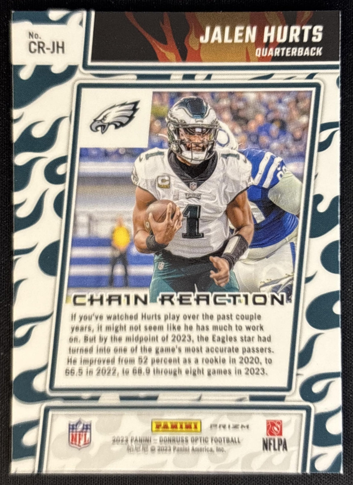 Jalen Hurts 2023 Panini Donruss Optic Chain Reaction Eagles