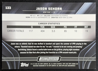 Jason Sehorn 2023 Topps Composite Chrome Black Blue Refractor /75 Giants