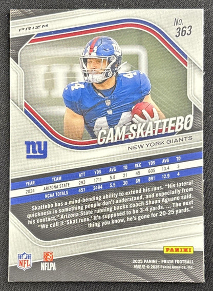 Cam Skattebo 2025 Panini Prizm Lazer Giants