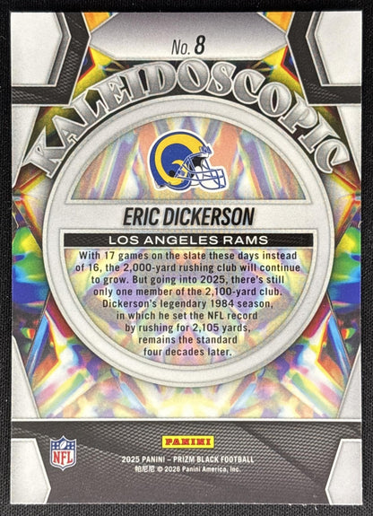 Eric Dickerson 2025 Panini Prizm Black Kaleidoscopic Rams Sports Trading Cards