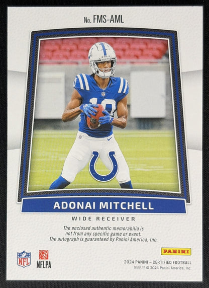 Adonai Mitchell 2024 Certified Freshman Fabric Mirror Signatures /299 Colts back