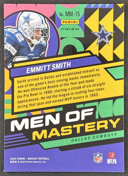 Emmitt Smith 2024 Panini Mosaic Men of Mastery No Huddle Silver Cowboys