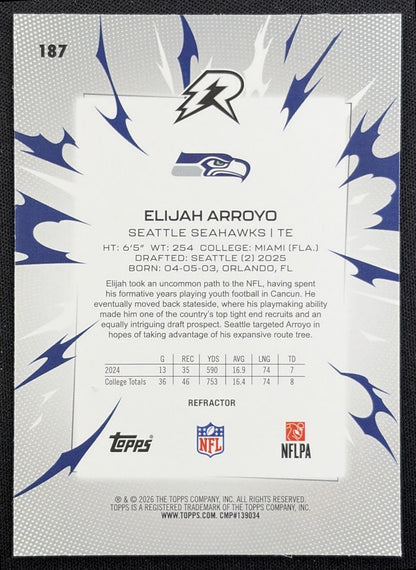 Elijah Arroyo 2025 Topps Resurgence Refractor Seahawks