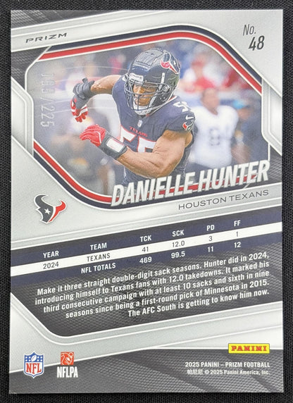 Danielle Hunter 2025 Panini Prizm Purple Ice /225 Texans