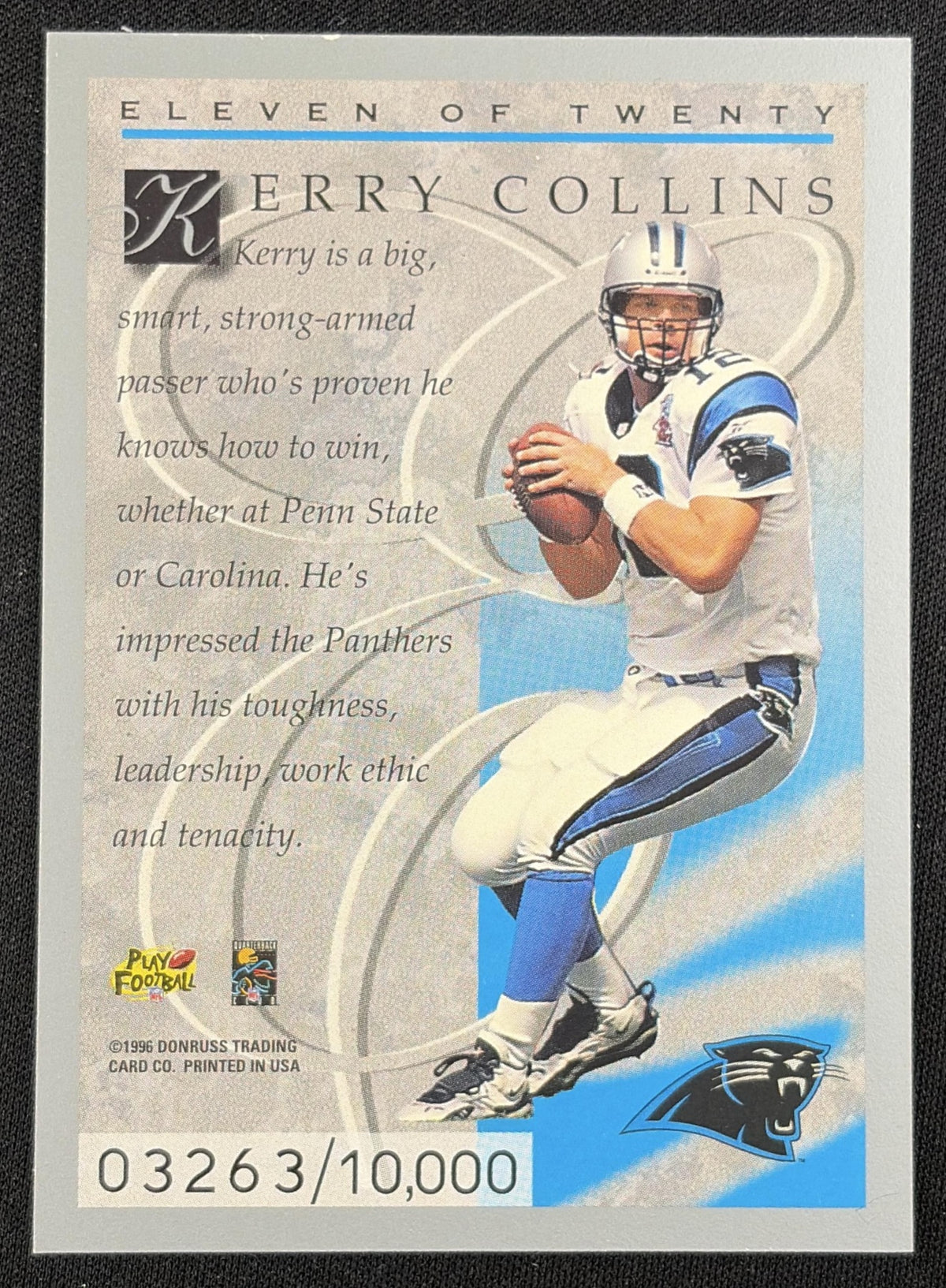 Kerry Collins 1996 Donruss Elite /10000 Panthers
