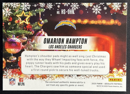 Omarion Hampton 2025 Panini Absolute Holiday Suit Chargers
