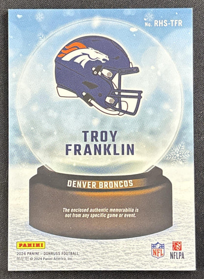 Troy Franklin 2024 Panini Donruss Rookie Holiday Sweater Broncos