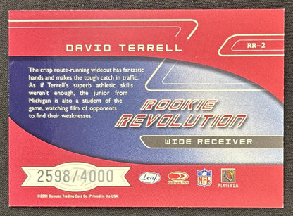 David Terrell 2001 Leaf Quantum Rookie Revolution /4000 Wolverines