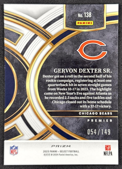 Gervon Dexter Sr. Select /`149 Rookie Bears back