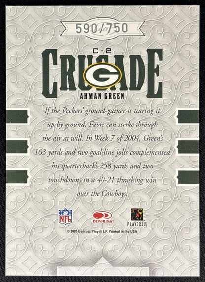 Ahman Green 2005 Leaf Rookies & Stars Crusade /750 Packers back