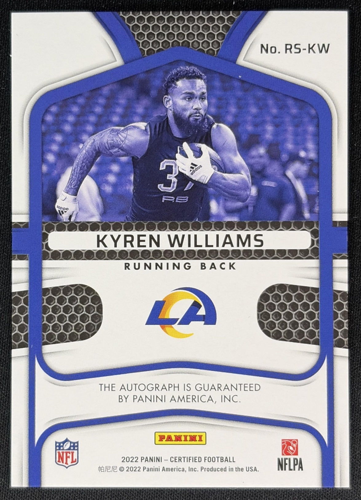 Kyren Williams 2022 Panini Certified Rookie Signatures Mirror Teal /50 Rams Sports Trading Cards