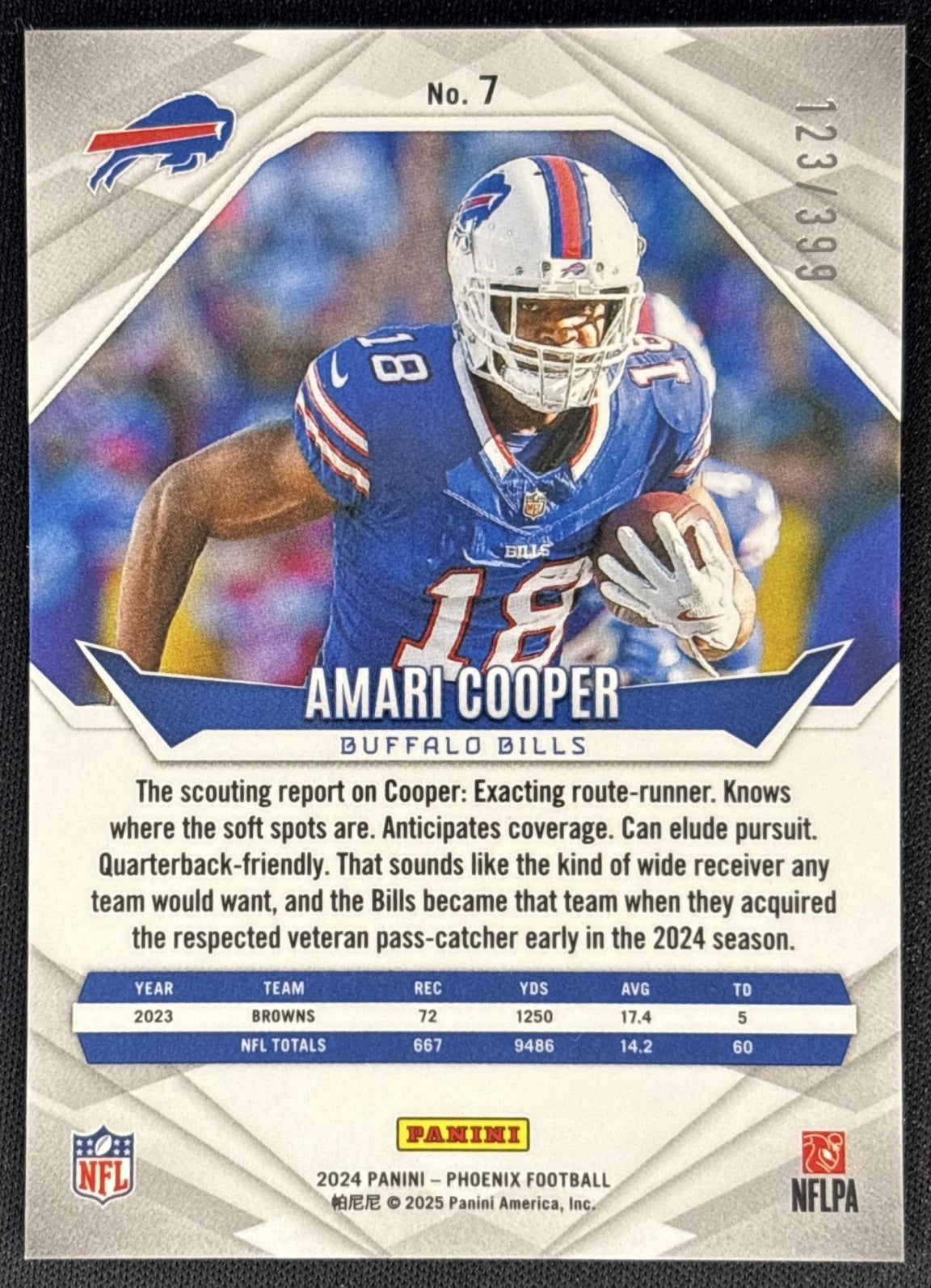 Amari Cooper 2024 Panini Phoenix /399 Bills back