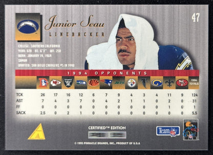 Junior Seau 1995 Pinnacle Select Certified Chargers Sports Trading Card