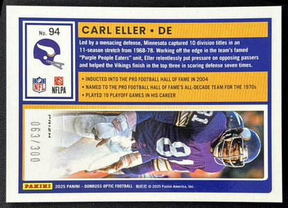 Carl Eller 2025 Panini Donruss Optic Wave Prizm /300 Vikings Sports Trading Cards
